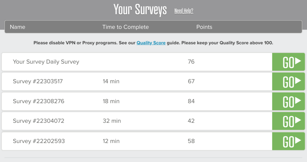 PrizeRebel-Today's surveys