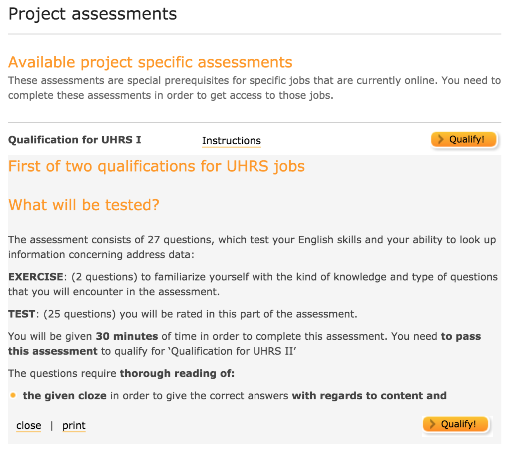 UHRS 1-Qualification