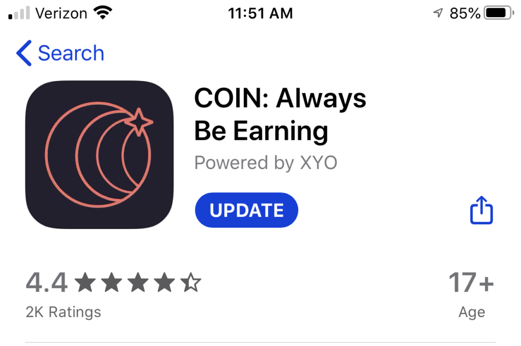 COIN app - App Store rating