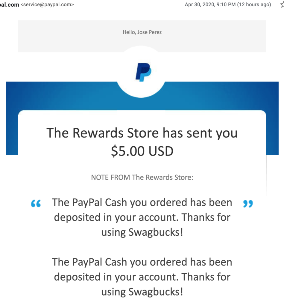 Why is Swagbucks so Popular? - Money Received in Paypal