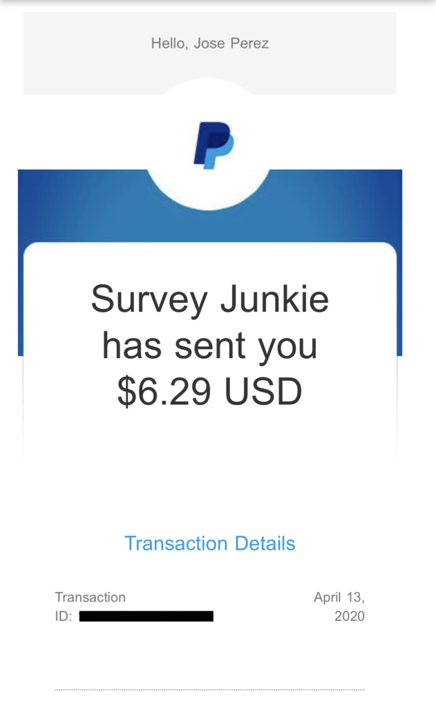 Is Survey Junkie Legit? - Paypal Proof of payment