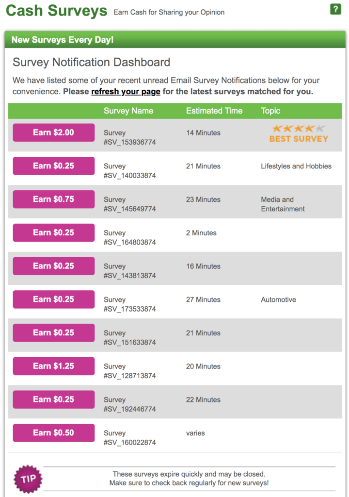 InboxDollars Cash Surveys